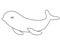 Sea life. Vector illustration. Cute beluga Best for children coloring. Black and white. Stroke. Underwater world, marine animals.