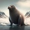 Sea Lion Full Body. Generative AI