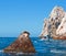 Sea Lion sunning on Pinnacle rock at Lands End at Cabo San Lucas Baja California Mexico