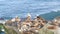 Sea lions on the rock in La Jolla. Wild eared seals resting near pacific ocean on stones. Funny lazy wildlife animal sleeping.