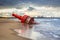 Sea mark buoy on the beach of Baltic sea