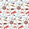 Sea And Ocean Animals Seamless Pattern