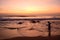 Sea ocean Bali beach wave sand sunset play sky orange island landscape scenery dusk