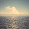 Sea ocean cloud blue sky retro vintage