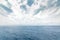 Sea ocean concept. View of deep blue sea and overcast sky. Endless sea view and horizon. Ocean, world