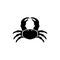Sea or Ocean Crab, Marine Exotic Seafood. Flat Vector Icon illustration. Simple black symbol on white background. Sea or Ocean