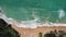 sea ocean waves reaching shore.Beach with aerial drone. Beach clear turquoise top view. Beautiful beach ,Aerial drone