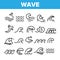 Sea And Ocean Waves Vector Linear Icons Set