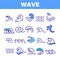 Sea And Ocean Waves Vector Linear Icons Set