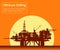 Sea oil rig. Offshore drilling platform.