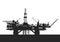 Sea oil rig. Oil drilling platform