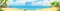 Sea panorama. Tropical beach. Vector background