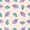 Sea Pattern PURPLE SHELL Color Vector Illustration Paper Colorful Birthday Wedding Magic Picture Scrapbooking Baby Book Digital