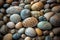 Sea pebble sea stones background