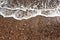 Sea pebbles. Small stones gravel texture background