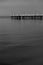 Sea pier at the Baltic Sea shoreline in Gdynia Orlowo, Poland at evening twilight