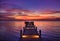 Sea pier at sunset in Kampot, Cambodia