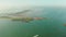 Sea port of Cebu island with ships, view from above.