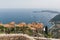 Sea port seen from Eze exotic Garden, France, French Riviera, Cote d`Azur
