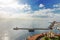 Sea, port and sky in a summer day in Naples, mediterranean Italy