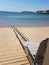 Sea ramp for disabled person to have access to the sea in batsi city andros island greece