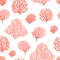 Sea reef corals seamless pattern. Marine abstract shapes. Textile, wallpaper, wrapping paper design.