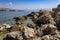 Sea with rock cliff, island Krk, Croatia