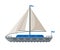 Sea Sailboat Water Transport, Sea or Ocean Transportation Vector Illustration