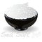 Sea salt in ceramic bowl for cooking or spa, isolated