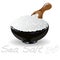 Sea salt in ceramic bowl for cooking or spa, isolated