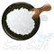 Sea salt in ceramic bowl for cooking or spa, isolated