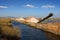 Sea salt extraction near Trapani town, Italy