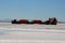 Sea salt mining in the salt flats of the lagoon at Ojo de Liebre, Baja California Sur, Mexico