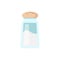 Sea salt powder in transparent glass bottle for comfortable sprinkle vector flat illustration