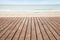 Sea, sand and wooden pier perspective