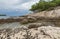 Sea Scape. Cloudy. Day. Rocks. View. Sky