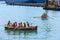 Sea scouts in rowboats on Auckland harbour