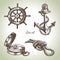 Sea set of nautical design elements