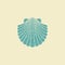 Sea shell. Flat vintage icon