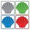 Sea shell icons. vector