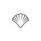 Sea shell line icon isolated on white. Shellfish illustration