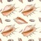 Sea shell seamless pattern.