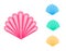 Sea shells vector set isolated. Flat style