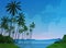 Sea Shore Beach After Sunset Beautiful Seaside Night Landscape Summer Vacation Concept