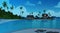 Sea Shore Beach With Villa Hotel Beautiful Seaside Landscape At Night Summer Vacation Concept