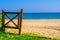 Sea shore â€“ beautiful view of the beach, wooden gate, Pescara, Italy