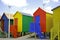 Sea-side rainbow cabins