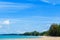 Sea, sky, beach with tourist, Krabi, Thailand