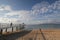 Sea, sky, cloud, beach, horizon, body, of, water, ocean, pier, shore, coast, sand, coastal, and, oceanic, landforms, vacation, wav