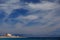 Sea sky cloud and islands rhodos